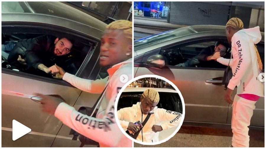 Portable in London: Moment Oyibo man stops to hail Portable after recognising him on the streets of London (WATCH)