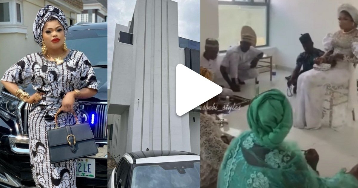 “What Money cannot do” – Reactions as Muslim clerics pray for Bobrisky at his N400m house unveiling (WATCH)