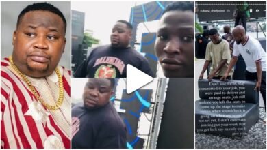“U get luck say na only eye i give u” Cubana Chiefpriest reacts to viral video of him giving an obnoxious look to a Fan