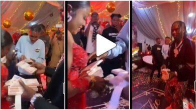 “Naira Marley no spoil Zinoleeky for us o” – Reactions as the 2 Marlians sprays bundles of ₦500 in a party (WATCH)