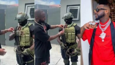 Davido celebrates promotion of personal Police Escort to Inspector (Video)