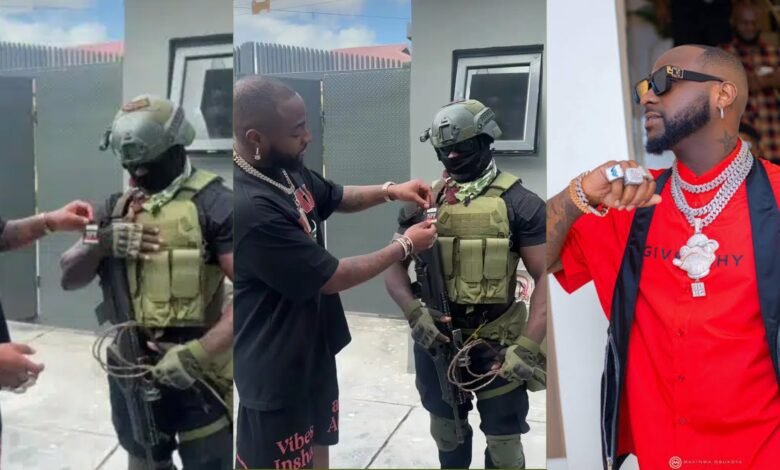 Davido celebrates promotion of personal Police Escort to Inspector (Video)