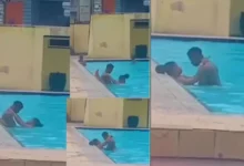 “This is disgusting” – Video trends as a boy and girl spotted making out inside a public swimming pool (Watch)