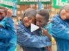 “He won’t cheat on her” – Nigerian lady carries her small-sized lover like baby (Video)