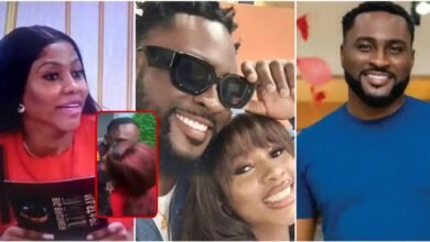 "Chop Lips Moment" Moment Mercy Eke runs away as she’s captured on camera trying to kiss Pere (Video)