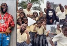 “OBO Humble o, He even wear their uniform” – DAVIDO joins young Dancers as they cruse to his song “Feel” (WATCH)